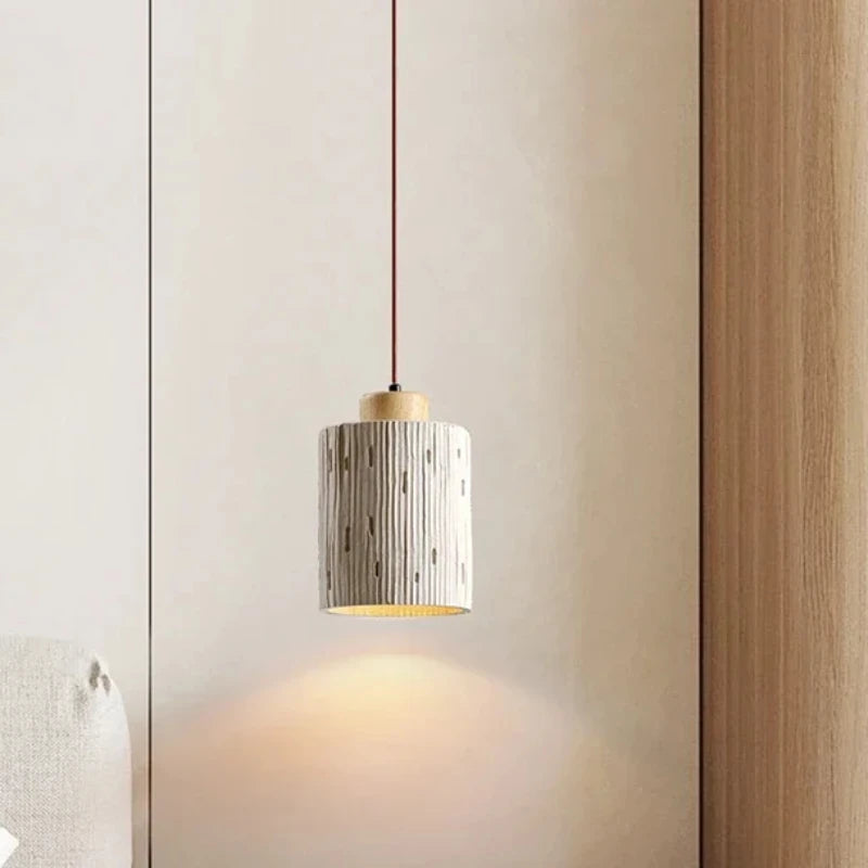 suspension à led en ciment style nordique moderne décor intérieur - vue 5 sur 7