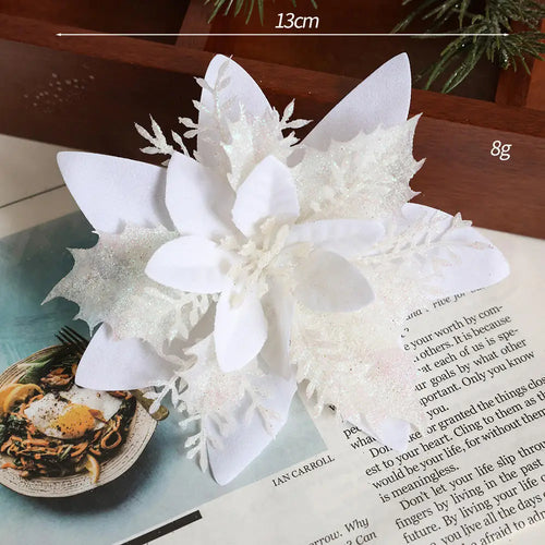 décoration suspendue fleur pailletée pour arbre de noël - vue 15 sur 34
