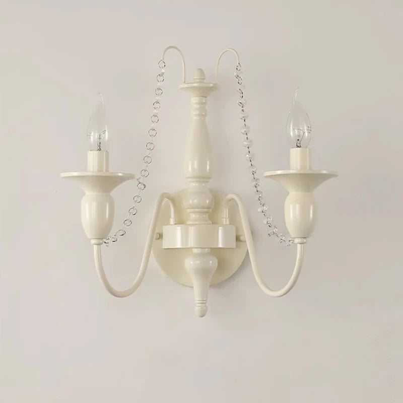 applique murale rétro française en cristal style rustique décoration murale - vue 5 sur 8