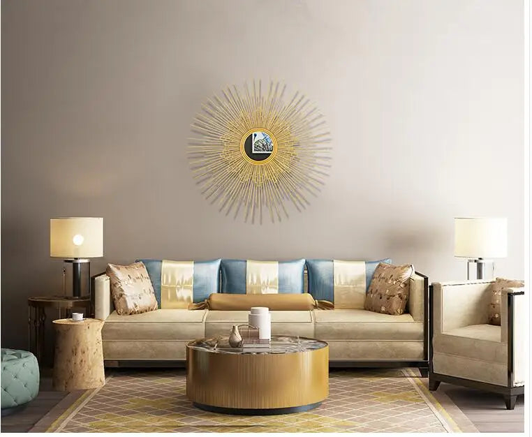 décoration murale en fer forgé avec miroir fleur décoratif - vue 3 sur 10