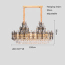 suspension à led en cristal design luxueux avec variateur d'intensité