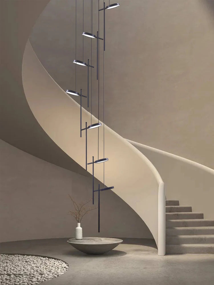 lustre moderne suspendu en acrylique design créatif 2023 à LED - vue 3 sur 17