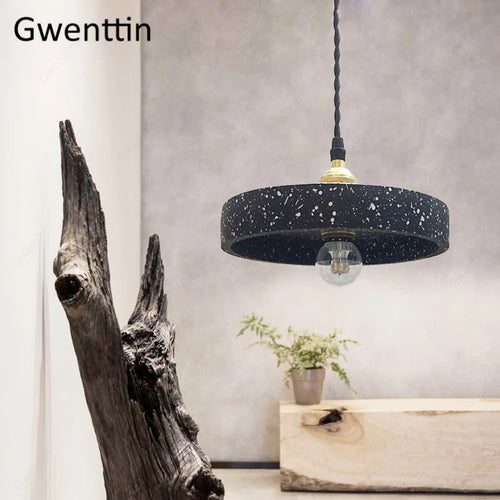 lustre suspendu en ciment éclairage rétro pour intérieur - vue 4 sur 10