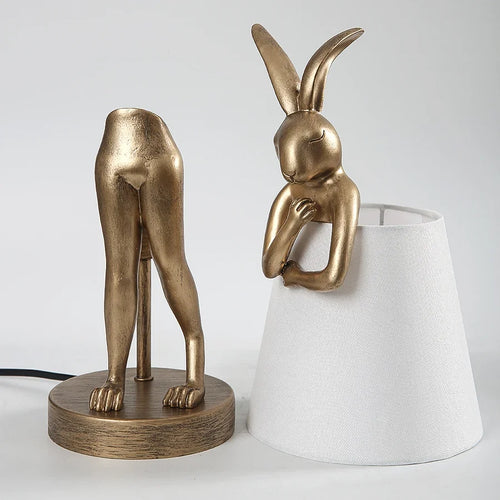 lampe de bureau lapin en résine design rétro pour décoration intérieure - vue 6 sur 12