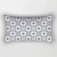 housse de coussin rectangulaire patchwork gris géométrique décorative