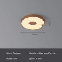 plafonnier moderne design feuille lotus en bois avec lumière led
