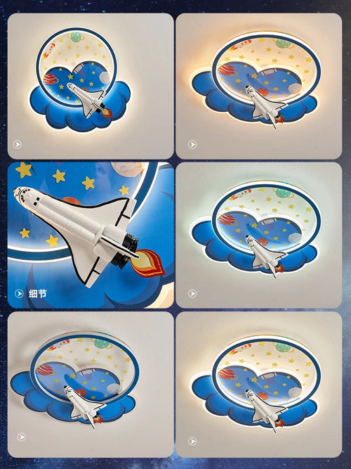 lustre d'intérieur pour enfant avec télécommande rocket lights boy - vue 7 sur 12