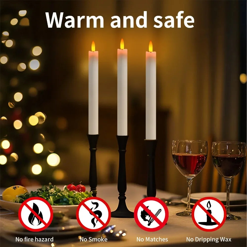 bougies coniques led scintillantes avec télécommande pour fêtes et occasions - vue 3 sur 8
