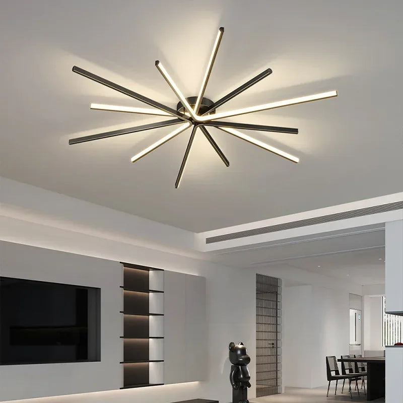 plafonnier led moderne en cuivre pour décoration artistique - vue 5 sur 18