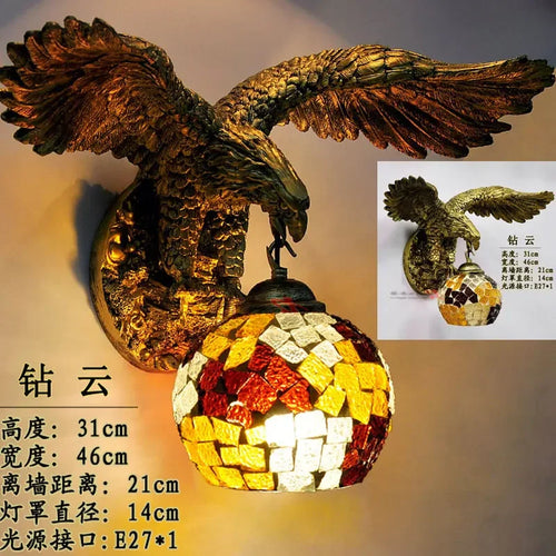 applique murale eagle décoration rétro bohème lumineuse artistique - vue 13 sur 18