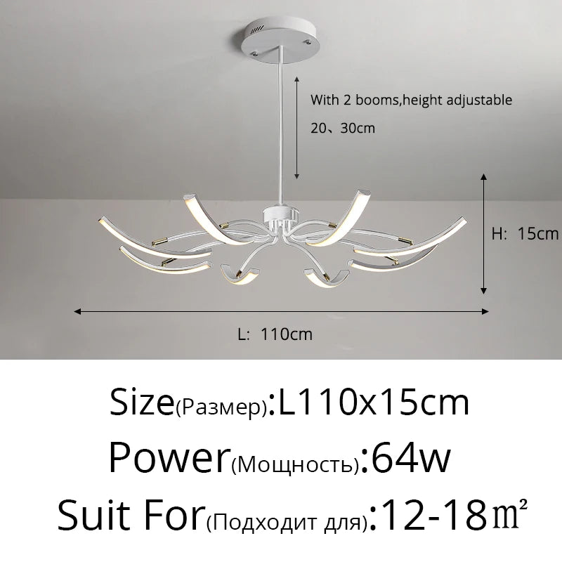 lustre led moderne éclairage intérieur lampes luminaires - vue 14 sur 18