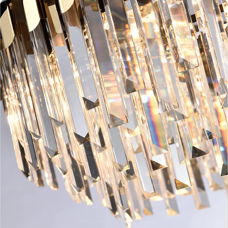 plafonnier led suspendu en cristal design moderne idéal pour table à manger - vue 10 sur 15