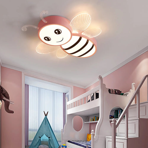 plafonnier abeille rose et or pour l'éclairage des enfants - vue 7 sur 9
