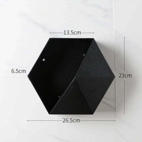 support mural en bois hexagonal pour livres et décorations - vue 8 sur 12