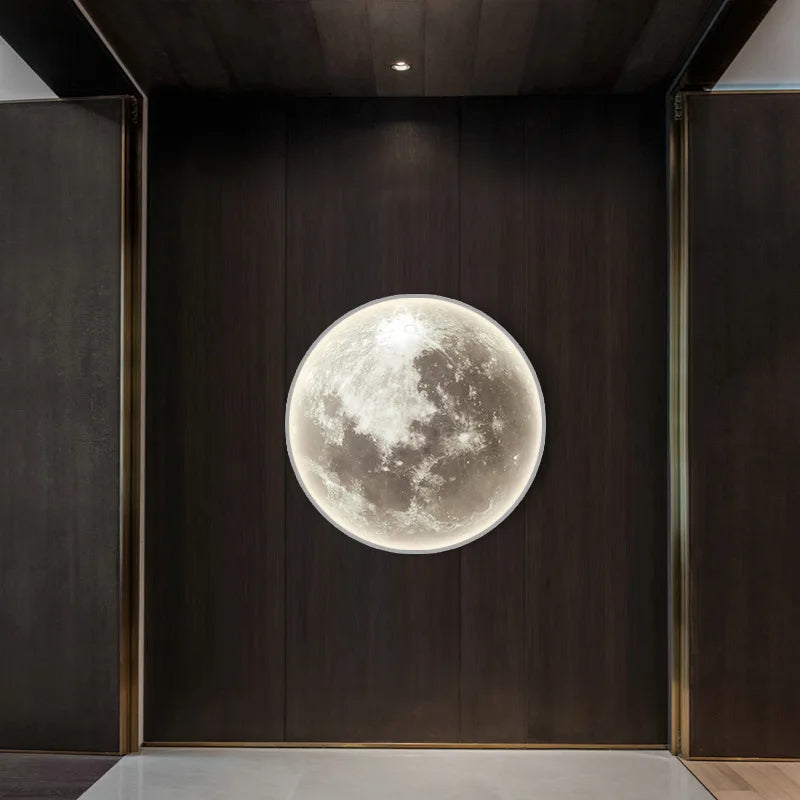 applique murale moderne en forme de lune éclairage décoratif 3D - vue 5 sur 16