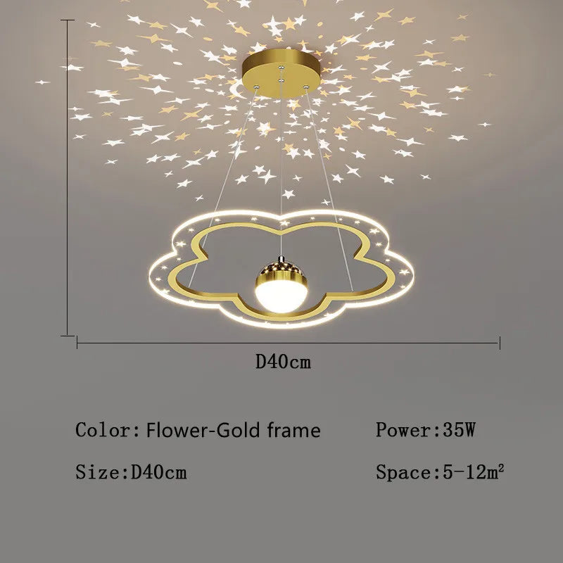LED moderne créatif étoile suspension lumières enfants chambre lustre chambre salle d'étude maison dessin animé chambre d'enfants luminaires - vue 9 sur 21