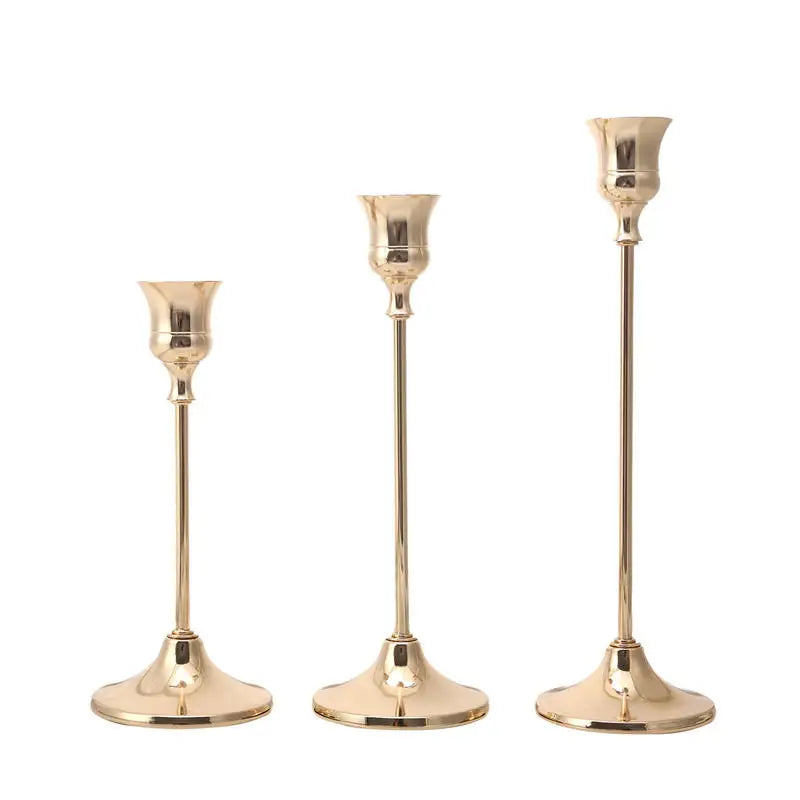 kit de bougeoirs en laiton doré pour décorations festives - vue 26 sur 26