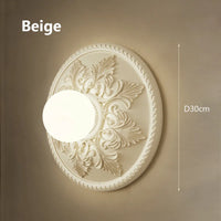 applique murale ronde rétro en verre blanc haut de gamme