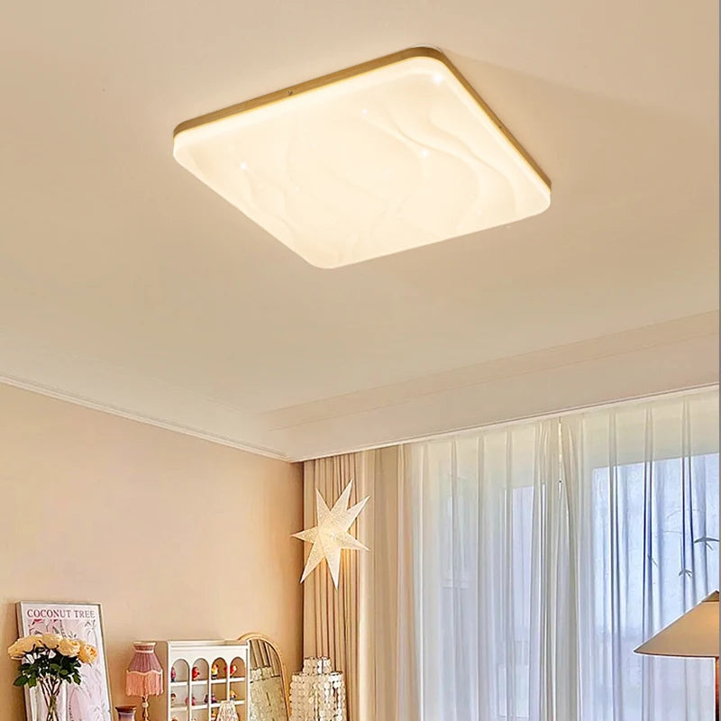 plafonniers led minimaliste en bois massif pour entrée - vue 3 sur 14
