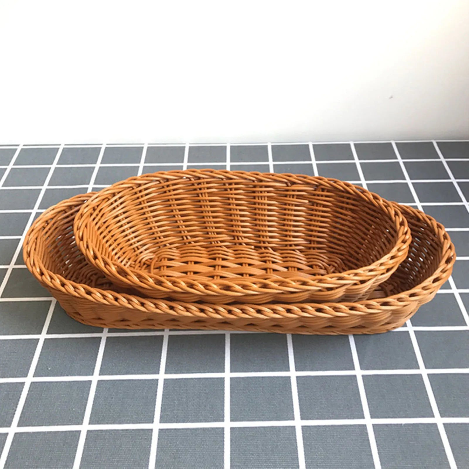 paniers ovales imitation rotin pour fruits et aliments - vue 5 sur 8