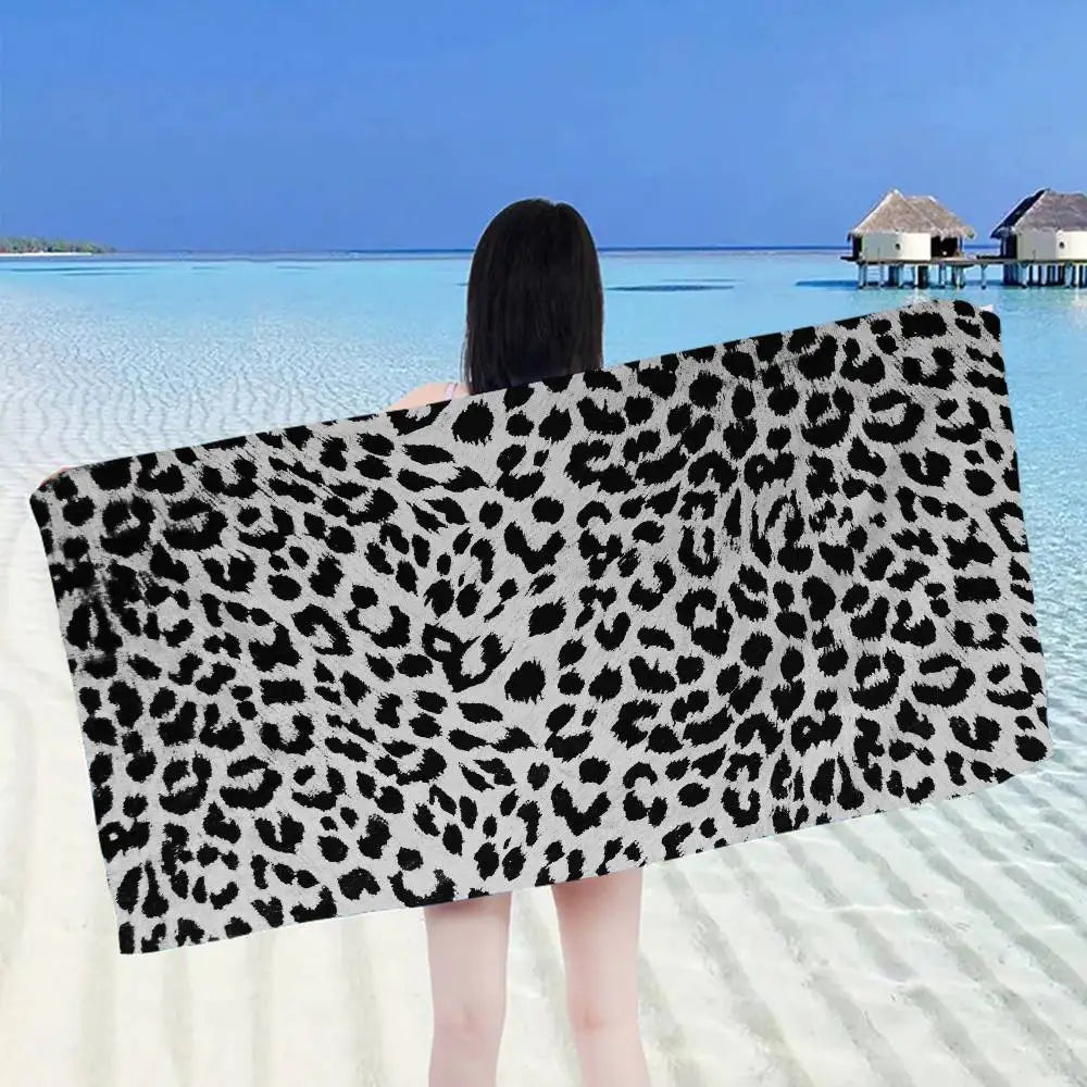 serviette de bain microfibre motif leopard vache enfant - vue 5 sur 7