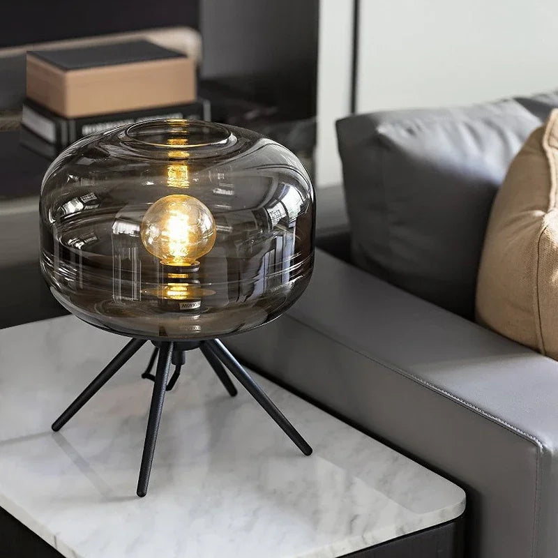 lampe de table led nordique moderne en verre pour décoration nocturne - vue 2 sur 10
