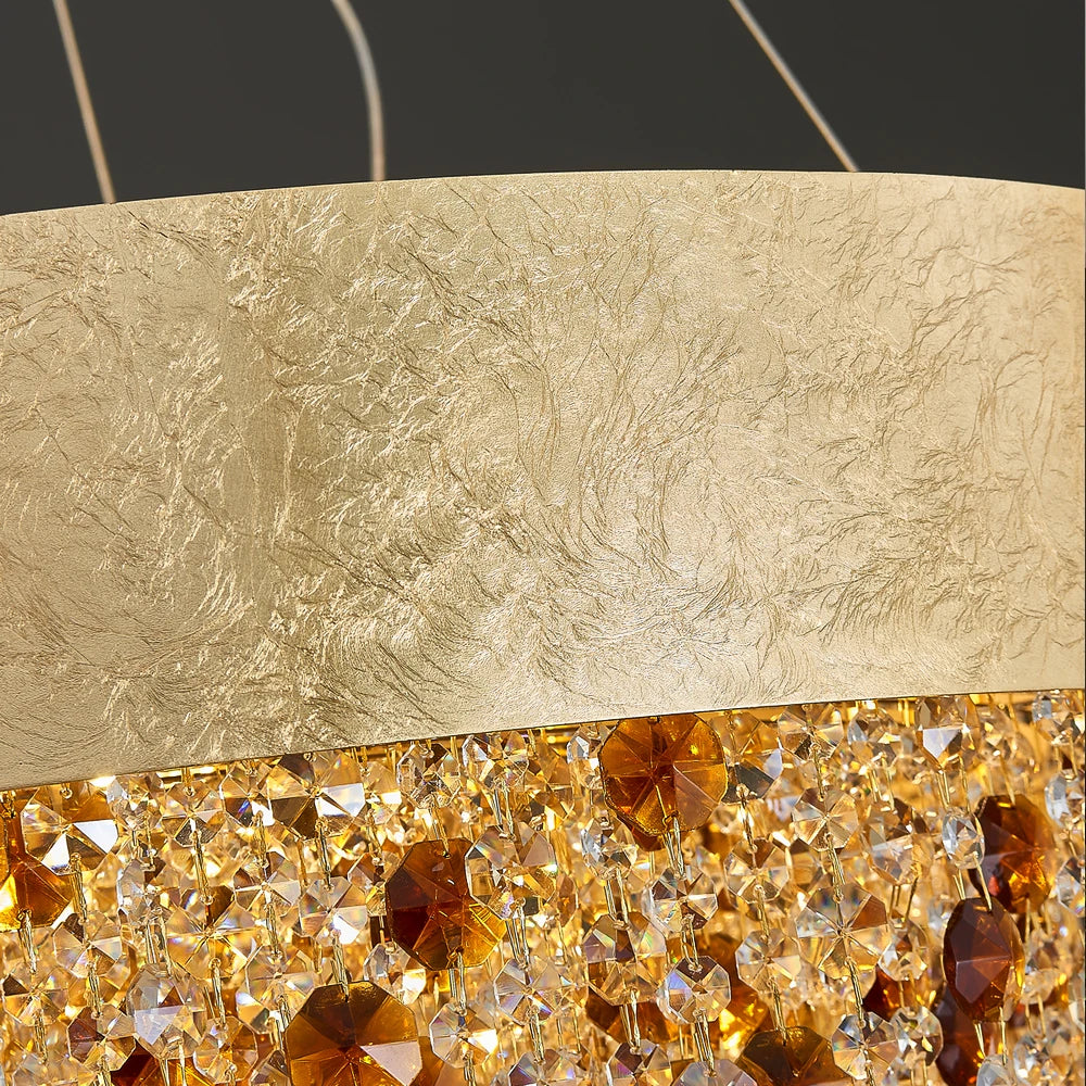 lustre en cristal moderne led avec intensité variable - vue 4 sur 10