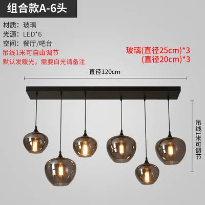 lustre nordique en verre pour éclairage moderne de restaurant et café - vue 20 sur 22