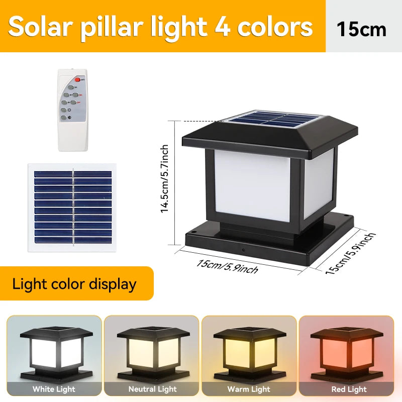 lampes solaires led étanches avec télécommande pour jardin - vue 9 sur 10