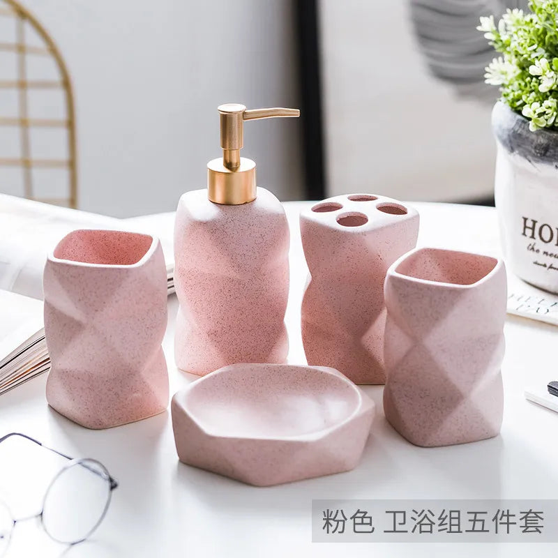 ensemble de céramique nordique pour salle de bain cadeau décoratif - vue 7 sur 15