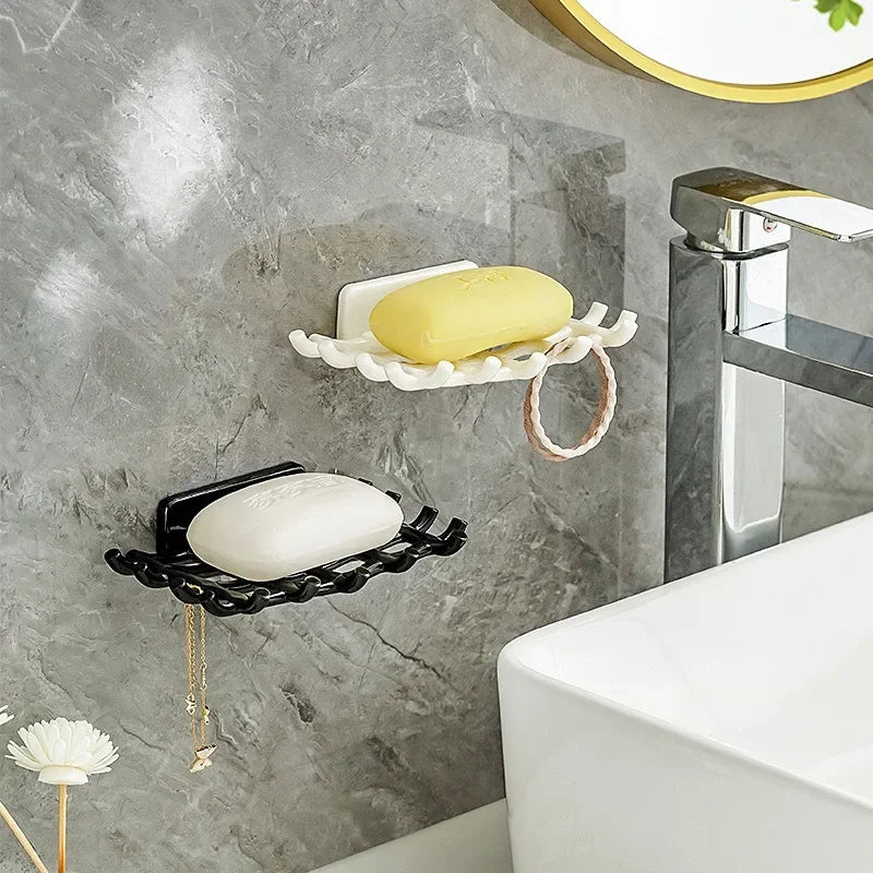 étagère murale de drainage pour savon sans perforation haut de gamme - vue 3 sur 8