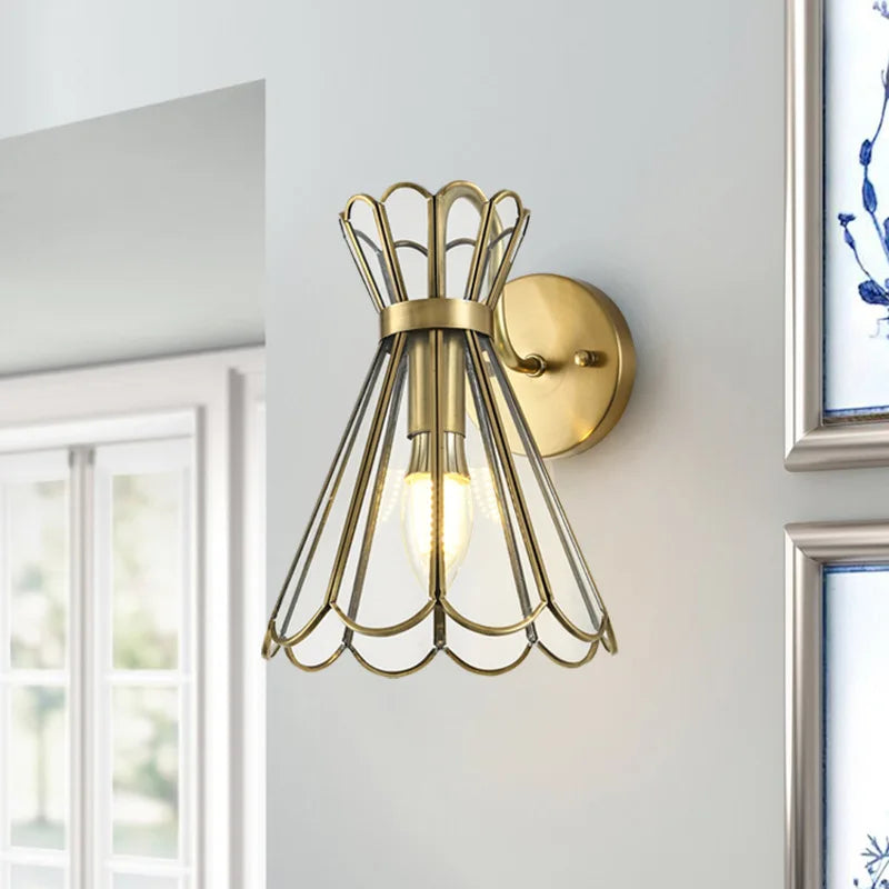 Applique murale LED de luxe entièrement en cuivre - vue 2 sur 7