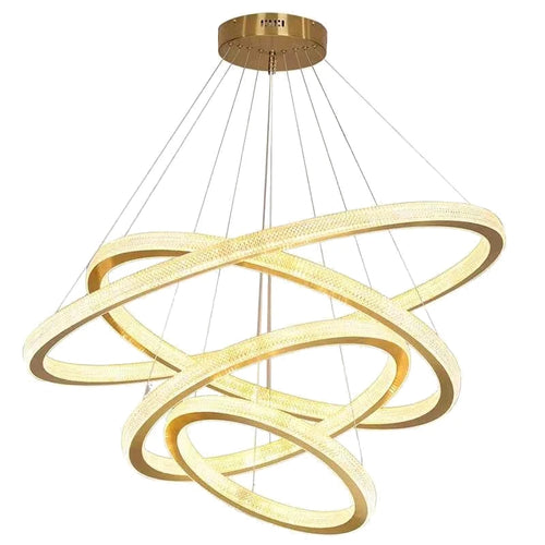 lustre en cristal moderne avec anneau à led pour décoration intérieure - vue 5 sur 8