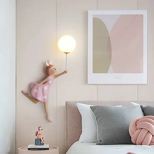 applique murale créative 3d pour fille abat-jour lune pour crèche - vue 2 sur 8