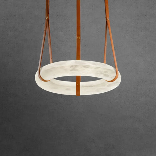 lustre circulaire en marbre led de luxe suspendu - vue 2 sur 7
