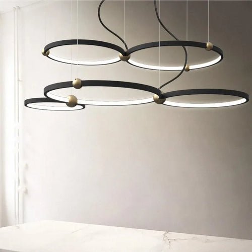 lustre moderne avec anneau suspension led pour décoration suspendue - vue 3 sur 9