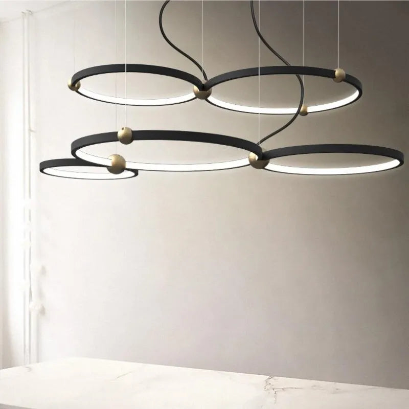 lustre moderne avec anneau suspension led pour décoration suspendue - vue 3 sur 9
