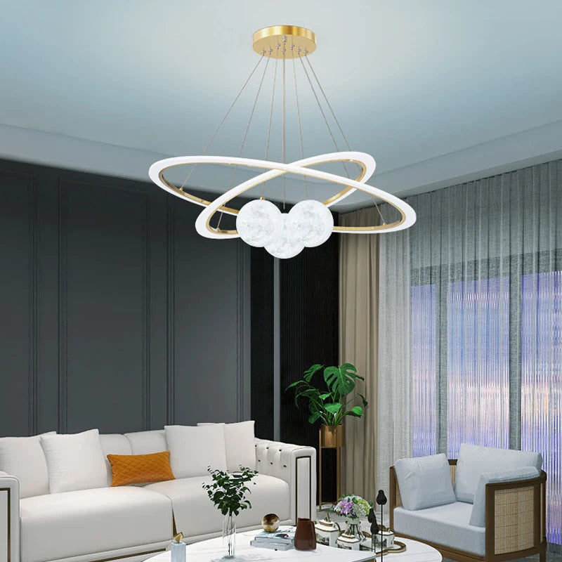lustre en verre design nordique éclairage intérieur créatif décoratif - vue 5 sur 11