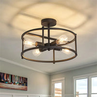 lustre noir en métal pour éclairage intérieur polyvalent