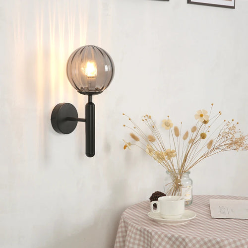applique murale led moderne boule ronde pour restaurant - vue 3 sur 12