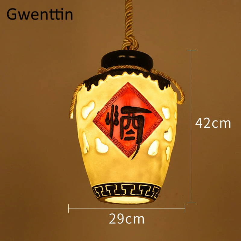suspension pot à vin style chinois pour décoration intérieure - vue 11 sur 12