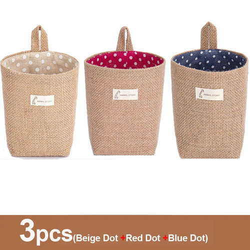 lot de 3 paniers suspendus en toile de jute pour rangement et décoration - vue 14 sur 13