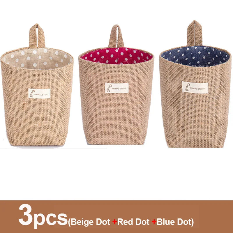 lot de 3 paniers suspendus en toile de jute pour rangement et décoration - vue 13 sur 13