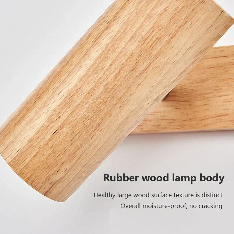 applique murale en bois nordique à led design moderne pour intérieur - vue 5 sur 10