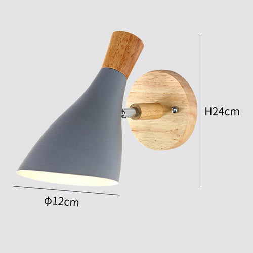 Lampe de chevet nordique applique murale en bois moderne E27 tête de direction applique murale pour chambre salon maison éclairage intérieur LED - vue 13 sur 18