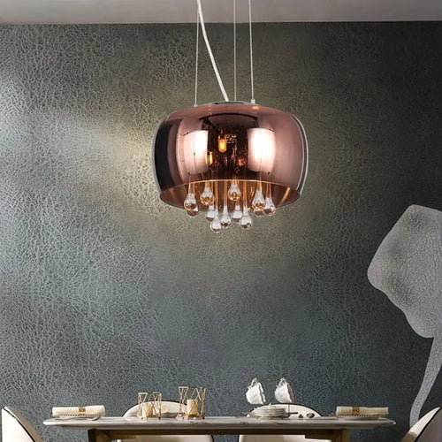 Lustre en verre de cristal de luxe moderne pour salon fumée Cognac plafonnier luminaires suspendus Suspension en verre - vue 3 sur 10
