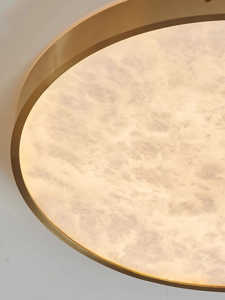plafonnier led en marbre au design moderne en cuivre brossé - vue 10 sur 11