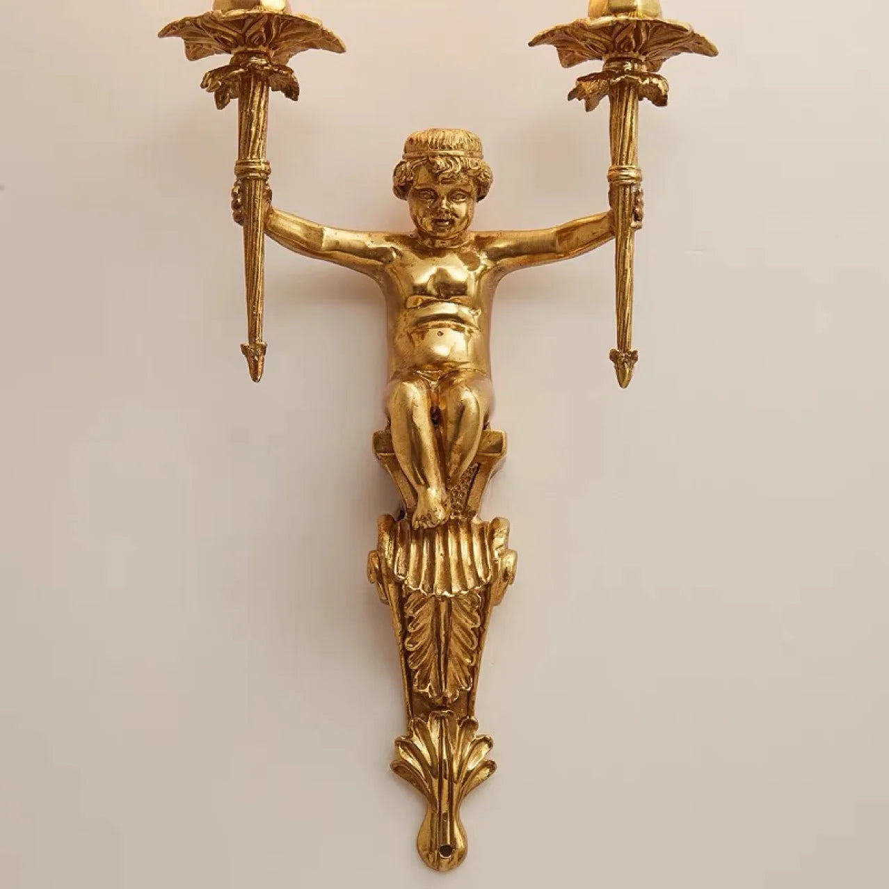 applique murale ange nordique en cuivre luminaire décoratif intérieur classique européen - vue 3 sur 7
