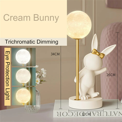 Lampe de Table en forme de lapin rose nordique - vue 11 sur 16
