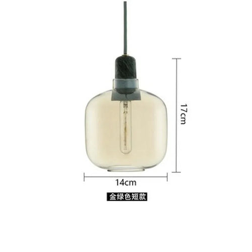 suspension en verre avec détail en marbre design industriel élégant - vue 15 sur 16
